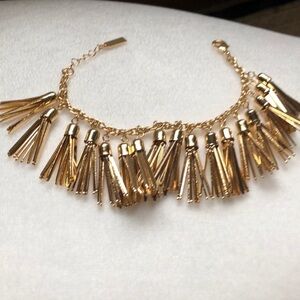 BaubleBar Tassel Bracelet in Gold Tone